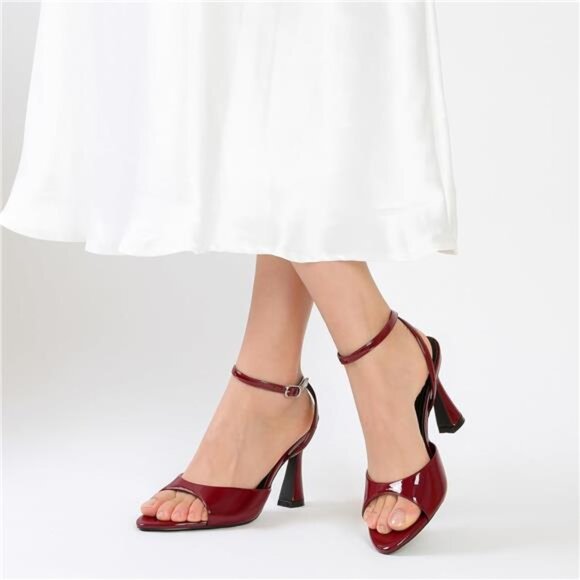 High Heels for Women Burgundy - Picture 6 of 6